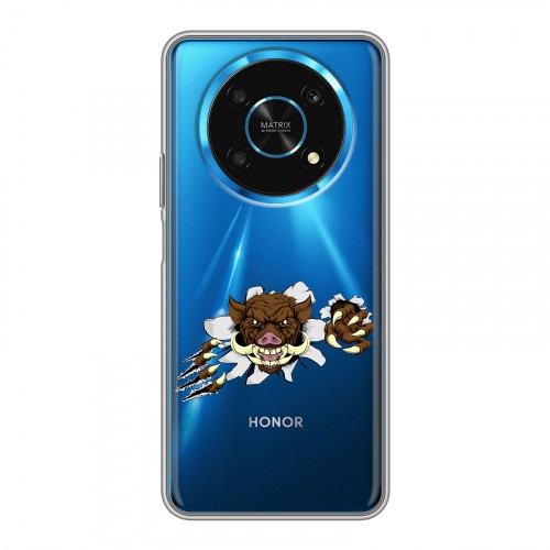 Полупрозрачный дизайнерский силиконовый чехол для Huawei Honor Magic 4 Lite 5G Прозрачные свинки