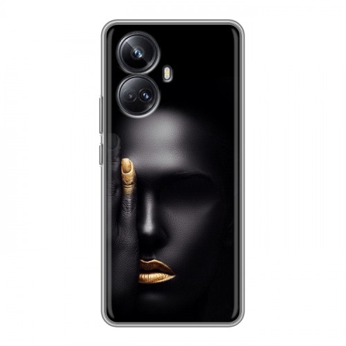 Дизайнерский силиконовый чехол для Realme 10 Pro Plus Черное золото