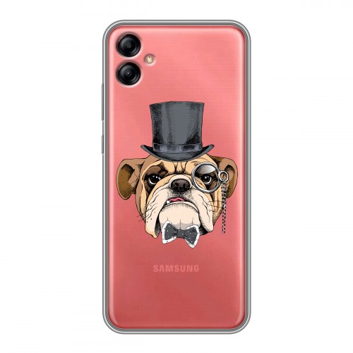 Полупрозрачный дизайнерский пластиковый чехол для Samsung Galaxy A04e Прозрачные собаки