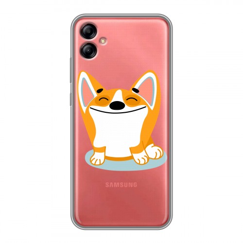 Полупрозрачный дизайнерский пластиковый чехол для Samsung Galaxy A04e Прозрачные собаки
