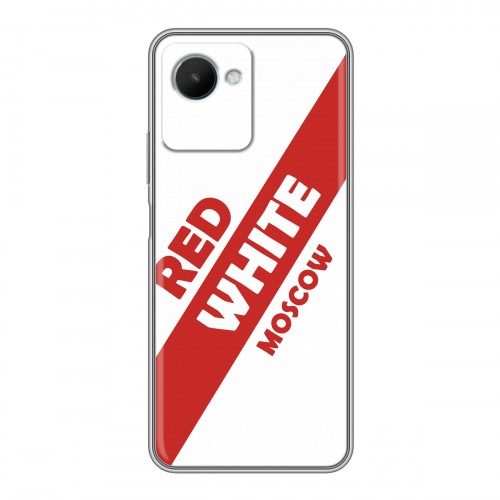Дизайнерский силиконовый чехол для Realme C30s Red White Fans