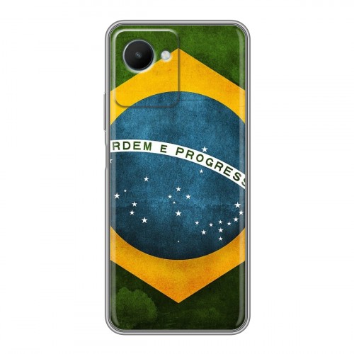 Дизайнерский силиконовый чехол для Realme C30s Флаг Бразилии