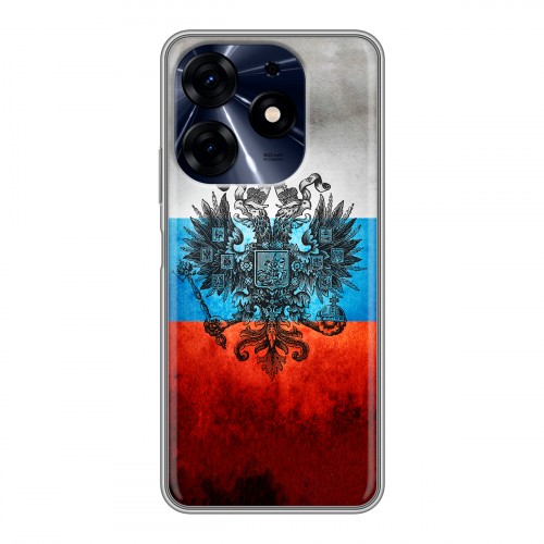 Дизайнерский силиконовый чехол для Tecno Spark 10 Pro Российский флаг