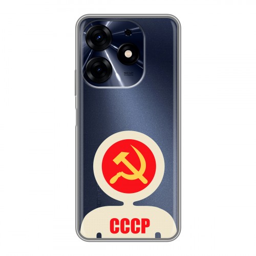 Полупрозрачный дизайнерский пластиковый чехол для Tecno Spark 10 Pro Флаг СССР