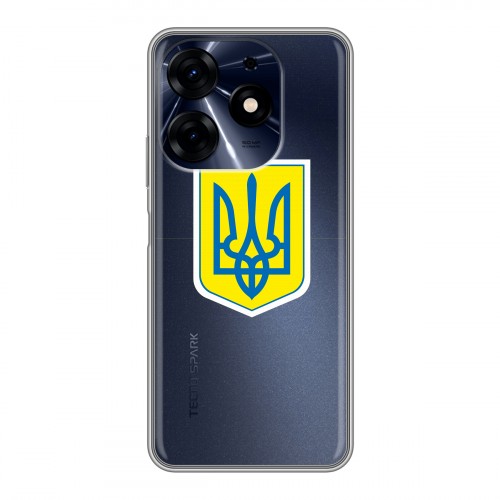 Полупрозрачный дизайнерский пластиковый чехол для Tecno Spark 10 Pro Флаг Украины