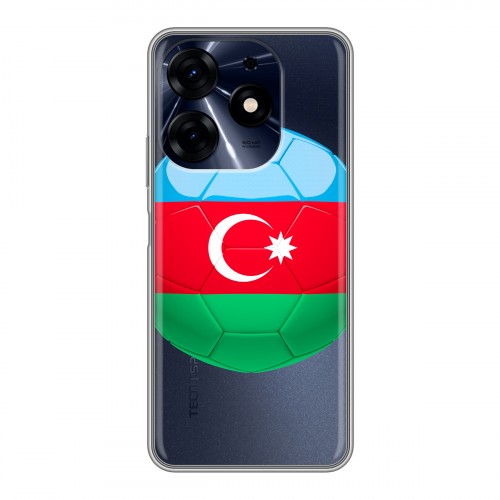 Полупрозрачный дизайнерский пластиковый чехол для Tecno Spark 10 Pro Флаг Азербайджана