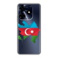 Полупрозрачный дизайнерский пластиковый чехол для Tecno Spark 10 Pro Флаг Азербайджана