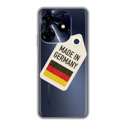 Полупрозрачный дизайнерский пластиковый чехол для Tecno Spark 10 Pro Флаг Германии