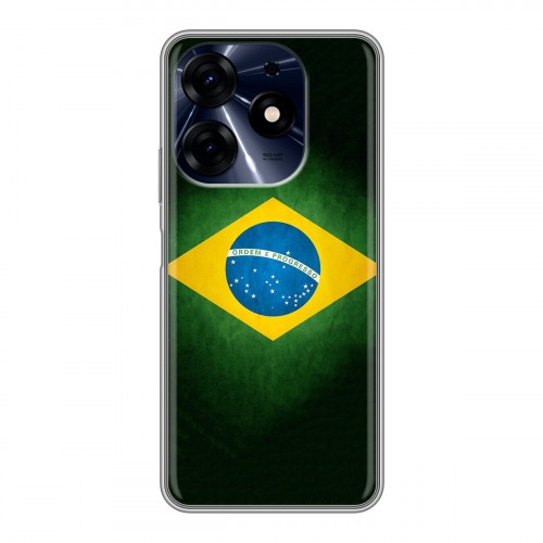 Дизайнерский силиконовый чехол для Tecno Spark 10 Pro Флаг Бразилии