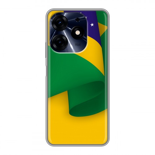 Дизайнерский силиконовый чехол для Tecno Spark 10 Pro Флаг Бразилии