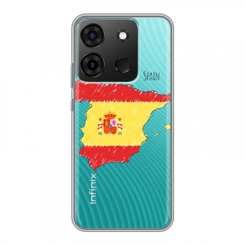 Полупрозрачный дизайнерский пластиковый чехол для Infinix Smart 7 флаг Испании