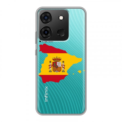 Полупрозрачный дизайнерский пластиковый чехол для Infinix Smart 7 флаг Испании