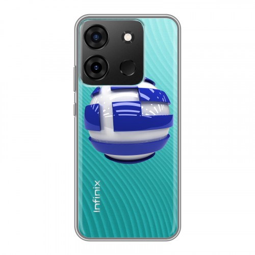 Полупрозрачный дизайнерский пластиковый чехол для Infinix Smart 7 флаг греции