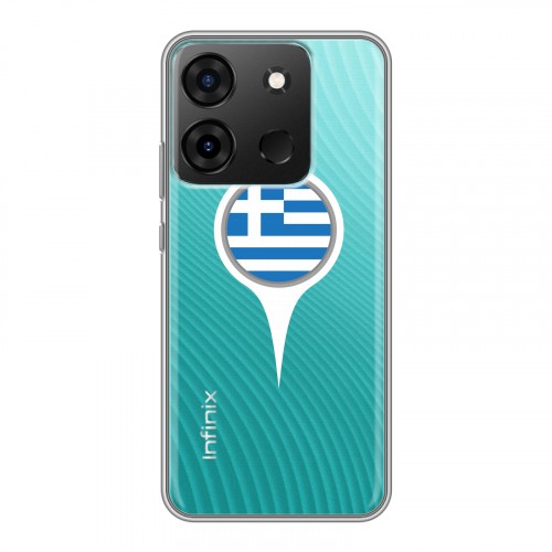 Полупрозрачный дизайнерский пластиковый чехол для Infinix Smart 7 флаг греции