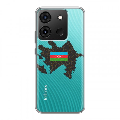 Полупрозрачный дизайнерский пластиковый чехол для Infinix Smart 7 Флаг Азербайджана