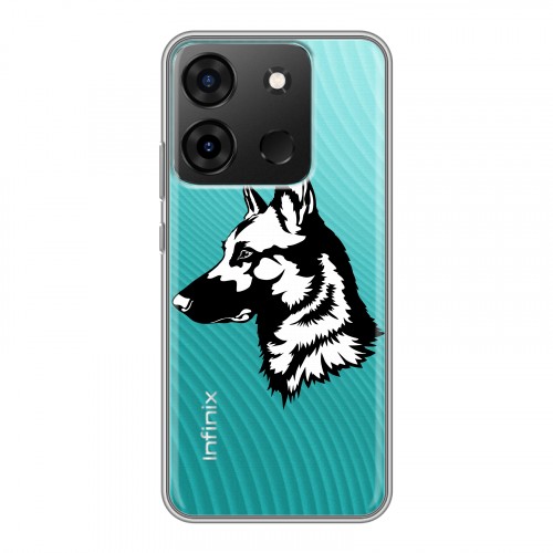 Полупрозрачный дизайнерский пластиковый чехол для Infinix Smart 7 Прозрачные собаки