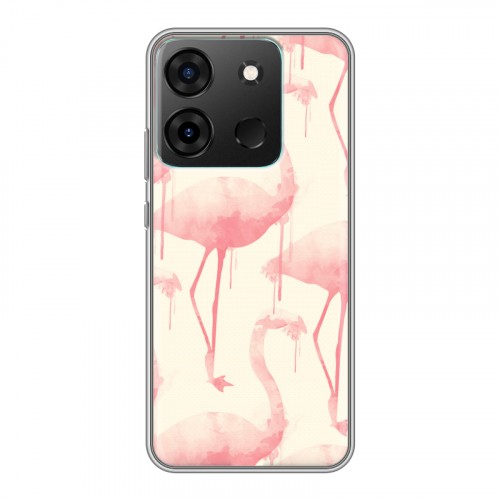 Дизайнерский силиконовый чехол для Infinix Smart 7 Розовые фламинго