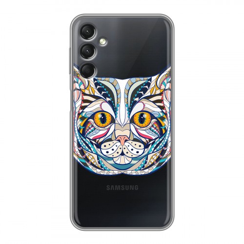Полупрозрачный дизайнерский пластиковый чехол для Samsung Galaxy A24 4G Животный арт 4