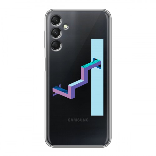 Полупрозрачный дизайнерский силиконовый с усиленными углами чехол для Samsung Galaxy A24 4G Абстракции 3