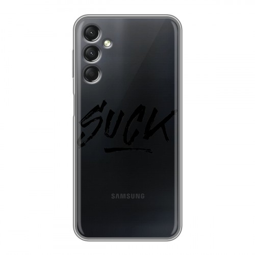 Полупрозрачный дизайнерский пластиковый чехол для Samsung Galaxy A24 4G Прозрачные надписи 1