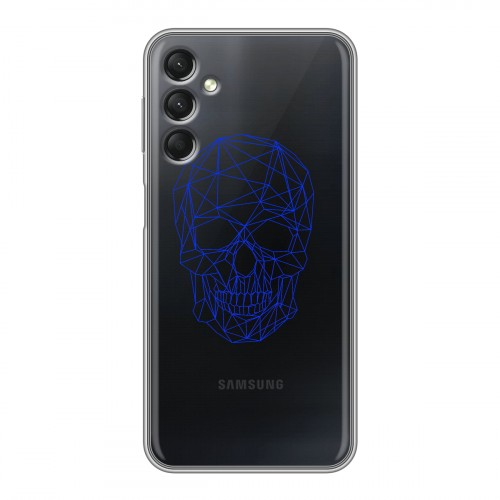 Полупрозрачный дизайнерский пластиковый чехол для Samsung Galaxy A24 4G Прозрачные черепа 2