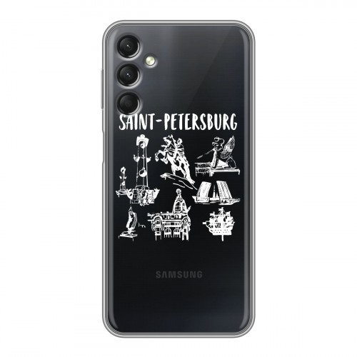 Полупрозрачный дизайнерский пластиковый чехол для Samsung Galaxy A24 4G Санкт-Петербург