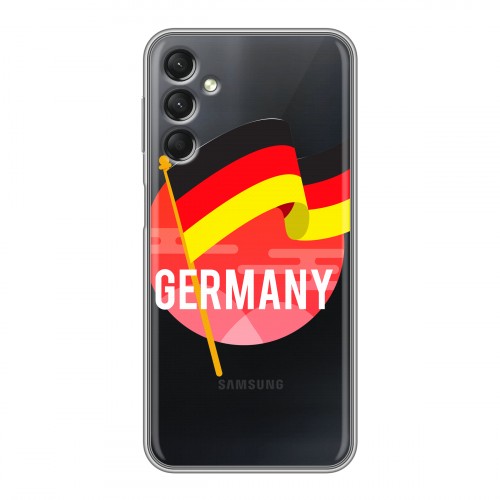 Полупрозрачный дизайнерский пластиковый чехол для Samsung Galaxy A24 4G Флаг Германии
