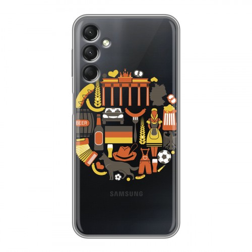 Полупрозрачный дизайнерский силиконовый чехол для Samsung Galaxy A24 4G Флаг Германии