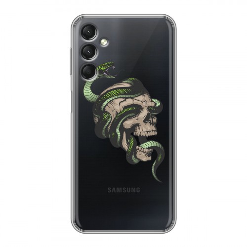 Полупрозрачный дизайнерский пластиковый чехол для Samsung Galaxy A24 4G Прозрачные змеи