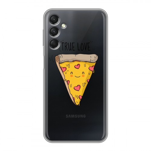 Полупрозрачный дизайнерский пластиковый чехол для Samsung Galaxy A24 4G Прозрачная Пицца
