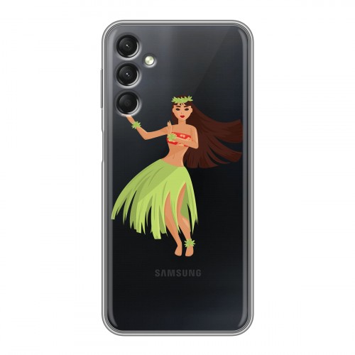 Полупрозрачный дизайнерский силиконовый чехол для Samsung Galaxy A24 4G Прозрачные танцоры 