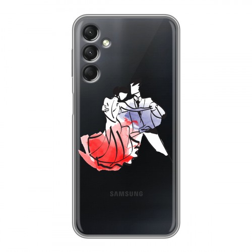 Полупрозрачный дизайнерский пластиковый чехол для Samsung Galaxy A24 4G Прозрачные танцоры 