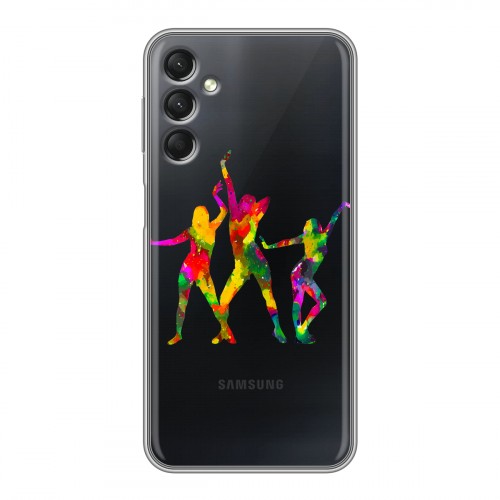 Полупрозрачный дизайнерский пластиковый чехол для Samsung Galaxy A24 4G Прозрачные танцоры
