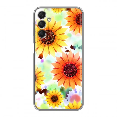 Дизайнерский силиконовый с усиленными углами чехол для Samsung Galaxy A24 4G Органические цветы