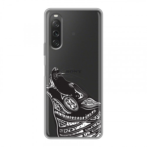 Полупрозрачный дизайнерский пластиковый чехол для Sony Xperia 10 V Каллиграфия животных