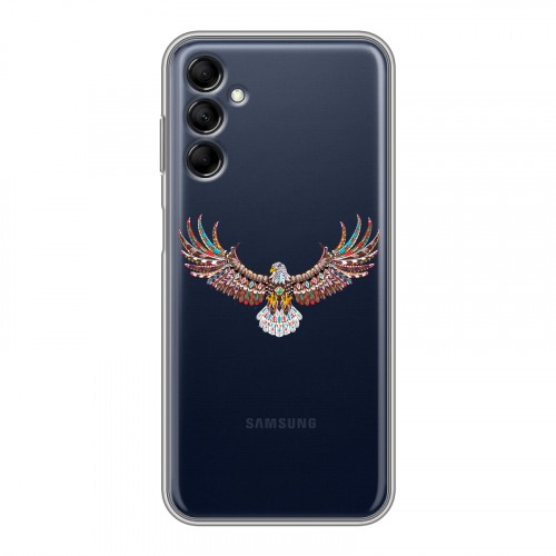 Полупрозрачный дизайнерский силиконовый чехол для Samsung Galaxy M14 5G Абстракции