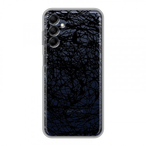 Полупрозрачный дизайнерский силиконовый с усиленными углами чехол для Samsung Galaxy M14 5G Абстракции