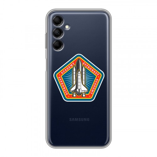 Полупрозрачный дизайнерский силиконовый с усиленными углами чехол для Samsung Galaxy M14 5G Прозрачный космос