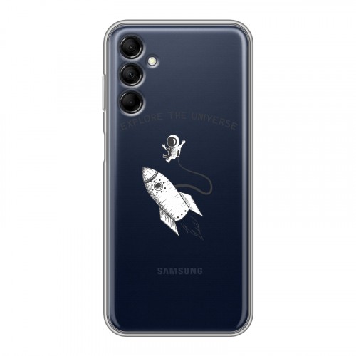 Полупрозрачный дизайнерский пластиковый чехол для Samsung Galaxy M14 5G Прозрачный космос