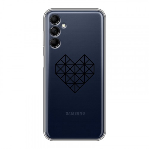 Полупрозрачный дизайнерский силиконовый чехол для Samsung Galaxy M14 5G Прозрачные сердечки