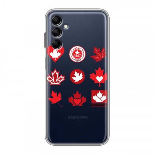 Полупрозрачный дизайнерский пластиковый чехол для Samsung Galaxy M14 5G Флаг Канады