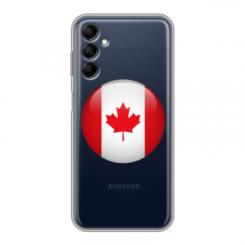 Полупрозрачный дизайнерский пластиковый чехол для Samsung Galaxy M14 5G Флаг Канады
