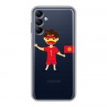Полупрозрачный дизайнерский силиконовый с усиленными углами чехол для Samsung Galaxy M14 5G флаг Киргизии