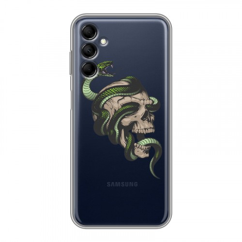 Полупрозрачный дизайнерский пластиковый чехол для Samsung Galaxy M14 5G Прозрачные змеи