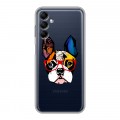 Полупрозрачный дизайнерский силиконовый чехол для Samsung Galaxy M14 5G Прозрачные щенки