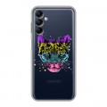 Дизайнерский силиконовый чехол для Samsung Galaxy M14 5G Прозрачные леопарды