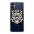 Полупрозрачный дизайнерский силиконовый чехол для Samsung Galaxy M14 5G Прозрачные леопарды