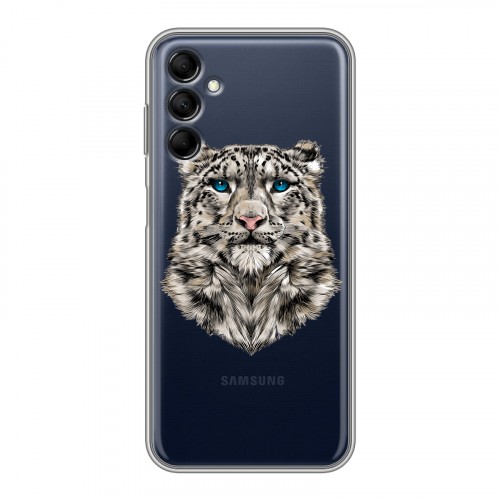 Полупрозрачный дизайнерский пластиковый чехол для Samsung Galaxy M14 5G Прозрачные леопарды