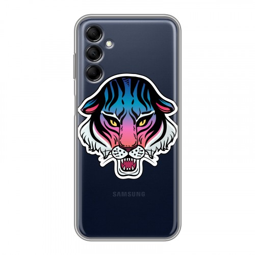 Дизайнерский пластиковый чехол для Samsung Galaxy M14 5G Прозрачные леопарды