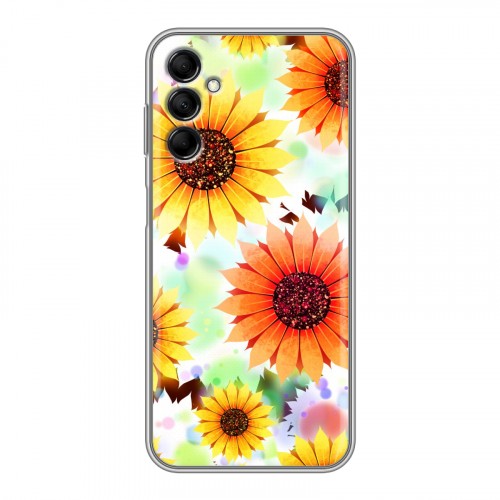 Дизайнерский силиконовый с усиленными углами чехол для Samsung Galaxy M14 5G Органические цветы